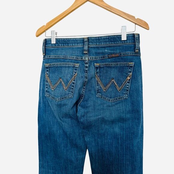 Wrangler Q-Baby Riding Jeans No Gap Waistband Mid rise Bootcut Size 3/4x36 - Picture 9 of 9